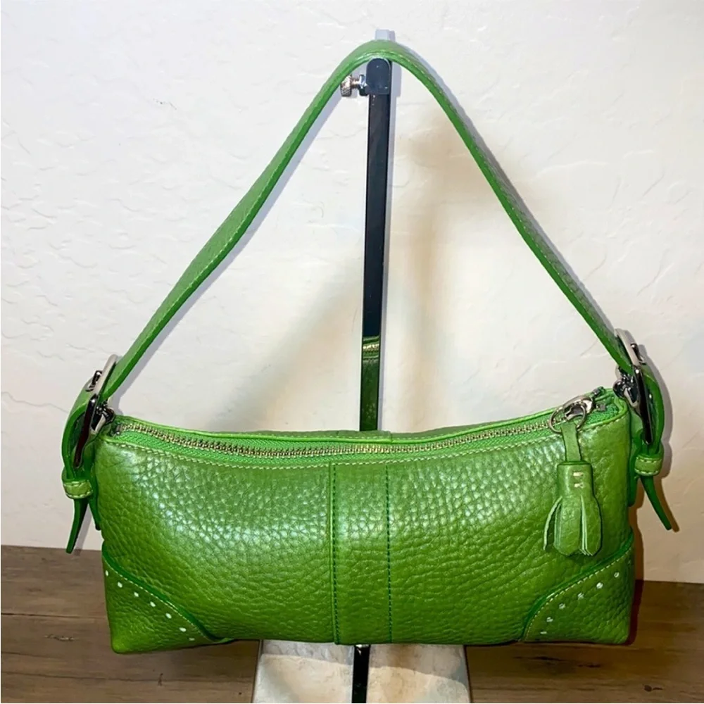 COACH Vintage Y2K Hampton Demi Leather Small Green Shoulder Bag Purse 5052 - Picture 2 of 9